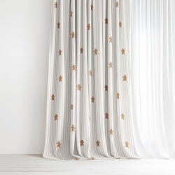 Goldea draperie de crăciun din 100% bumbac - turtă dulce cu dungi 280x150 cm