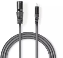 Nedis XLR-RCA audio cablu XLR 3pini tata - RCA tata 1.5m Gri NEDIS (COTH15205GY15)
