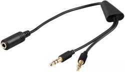 Goobay Cablu adaptor Jack 4 pini 3.5 mm mama la 2x 3.5 mm tata 20cm sau 40cm Goobay (48980) - balutatech
