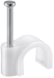 Goobay Cleme clips fixare cablu rotund plastic cu cui 4mm alb 100buc Goobay (17076)