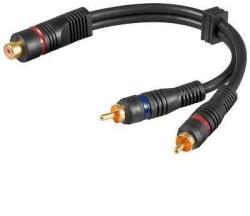 Goobay Cablu adaptor RCA mama la 2x RCA tata OFC dublu ecranat 0.2m Goobay (50375) - balutatech