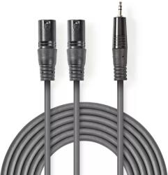 Nedis Cablu audio Stereo 2x XLR 3 Pini tata - Jack 3.5 mm tata 3m gri Nedis (COTH15310GY30)