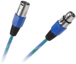 Cabletech Cablu microfon XLR mama-tata 3m textil albastru Cabletech (KPO2754-3) - balutatech