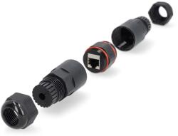 Nedis Adaptor cuplaj de exterior Cat6 RJ45 mama-mama FTP Nedis CCGB89850BK (CCGB89850BK) - balutatech