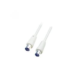 Somogyi Elektronic Cablu coaxial 1.5m alb mama-tata dublu ecranat drept RF 1X HOME (RF 1X) - balutatech