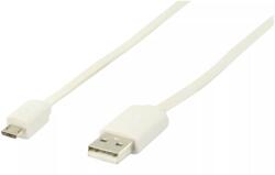 Valueline Cablu USB 2.0 USB A tata - micro USB B tata plat 1m alb Valueline (VLMB60410W10) - balutatech