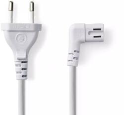 Nedis Cablu alimentare Euro tata - 2 Pini IEC-320-C7 cotit 3m alb Nedis (17477)