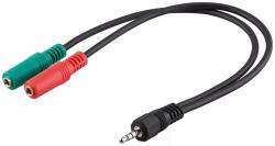 Goobay Cablu audio stereo Jack 3.5 mm 4 pini tata la 2x 3.5 mm 3 pini mama 0.3m Goobay (60467) - balutatech