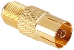 Cabletech Adaptor tv mama la F mama cupru aurit Cabletech (16248)