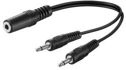 Goobay Cablu adaptor Jack 3.5 mm audio Y 1x STEREO mama la 2x MONO tata 0.2m negru 50472 Goobay (50472) - balutatech