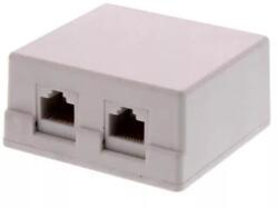 Well Priza dubla UTP cat6 RJ45 neecranat pe tencuiala Well (LANBOX-SM-U6X2-WL) - balutatech