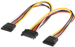 Goobay Cablu adaptor de alimentare PC Y SATA 1x tata - 2x mama 0.2m Goobay 95114 (21156)