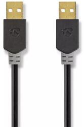 Nedis Cablu USB 2.0 A tata - A tata 2m Hi-Speed 480Mbps antracit Nedis (CCBW60000AT20) - balutatech