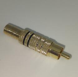 Goobay Mufa RCA tata metal inel negru cablu 7mm Goobay (11617) - balutatech
