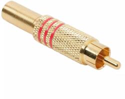  Mufa RCA aurita inel rosu tata cablu maxim 6mm (15486)