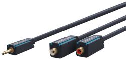 clicktronic Cablu adaptor Profesional Jack 3.5 mm tata - 2x RCA mama OFC cupru 10cm dublu ecranat aurit Clicktronic 70492 (19707)