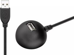 Goobay Cablu USB 2.0 de extensie de mare viteza cu suport 1.5m negru Goobay (68913) - balutatech