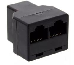 Well Adaptor telefonic 1x RJ11 6P4C mama - 2x RJ11 6P4C mama negru Well (TEL-0036-BK-WL) - balutatech