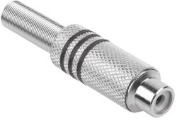  Mufa RCA mama metal nichel inel negru 1buc (15153)