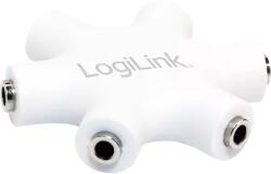 LogiLink Splitter adaptor Jack 3.5 mm mama x6 stereo +cu cablu 0.2m alb LOGILINK CA1088 (CA1088)