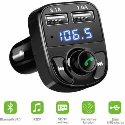  Modulator FM cu Bluetooth V5.0+EDR slot 2xUSB 1A + 3.1A afisaj LED X8 (22764)