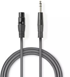 Nedis Cablu audio Stereo XLR 3-Pini mama - 6.35 mm Jack tata 1.5m gri Nedis (COTH15110GY15)