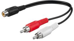 Goobay Cablu adaptor audio Y STEREO 2x RCA tata la 1x RCA mama 0.2m 50008 Goobay (50008) - balutatech