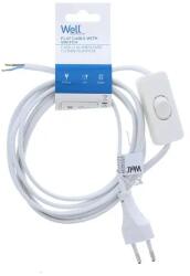 Well Cablu alimentare cu intrerupator pe fir 2x0.75mmp 2m alb Well (CABLE-PWSW-1XEU/2M-WE-WL)