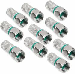 Cabletech Set 10 mufe F RG6U 7mm Profesionale din cupru HQ dublu izolate inel verde WTY0623-10 (22997)