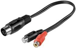 Goobay Cablu adaptor DIN tata 180 5 pini la 2x RCA mama 0.2m Goobay (50002) - balutatech