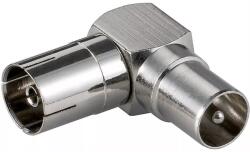 Goobay Adaptor coaxial mama - coaxial tata 90 grade metal Goobay (11391) - balutatech