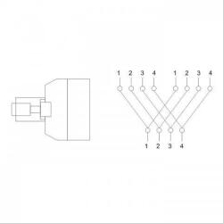  Adaptor telefonic 6P4C RJ11 tata la 2 mama (15889)