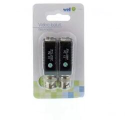 Well Video balun HD prin UTP FTP BNC - 2 pini terminali cu clip pentru cablu Well (BLN-HD-C03-WL)