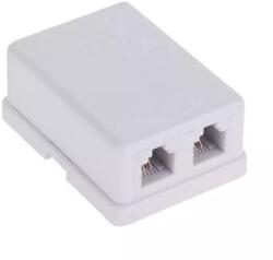 Cabletech Priza 2x RJ11 telefon 6P4C dubla Cabletech (TEL0020) - balutatech