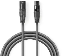 Nedis Cablu XLR stereo XLR 3 pini tata - XLR 3 pini mama 10m gri Nedis (COTG15010GY100)