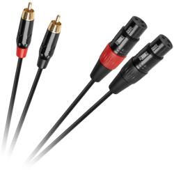 Cabletech Cablu stereo XLR 3pin mama - 2x RCA tata 1m fire 2x18 0.10mm OFC +PVC +impletitura 32 0.10mm OFC KPO2930 CABLETECH (KPO2930)