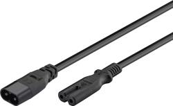 Goobay Cablu prelungitor Euro C7 tata - C8 mama 2m 2x0.75mm 2.5A negru Goobay (19365)