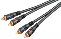 Goobay Cablu audio STEREO 2x RCA 0.2m tata-tata dublu ecranat OFC Goobay (50433) - balutatech