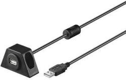 Goobay Cablu prelungitor 2m USB 2.0 Hi-Speed Cupru dublu ecranat cu montare pe birou Goobay (93351) - balutatech