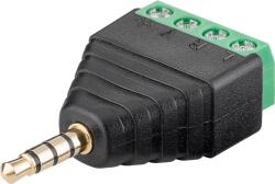 Goobay Adaptor bloc terminal cu 4 pini tip regleta cu surub la Jack 3.5 mm tata 4 pini stereo Goobay 59198 (59198) - balutatech