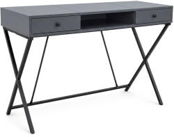 AKORD Birou industrial grafit cu 2 sertare si raft, cadru metalic, 120 cm (AK-26968849)