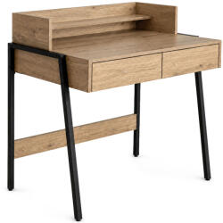 AKORD Birou compact cu 2 sertare si raft, cadru metalic, stejar artisan (AK-26994336)