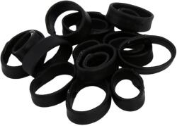  Bőrszíj bújtató, fekete színű, 18 db / szett (10-24mm) (9874-9)