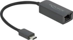 Delock Adaptor de retea, Delock, USB-C 3.2 Gen 1 - RJ45, Negru (4043619666454)