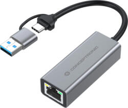 Conceptronic Placa de retea Conceptronic ABBY08G Ethernet 5000 Mbit/s USB Type-A/USB Type-C gri 0 18 m (32084639)
