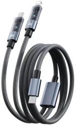 quandes Cablu de date 2 in1 USB-C -C 100w, pentru Samsung S24/s23/s22 ultra, iphone 16, 15, 14, 13, 12, 1.2m