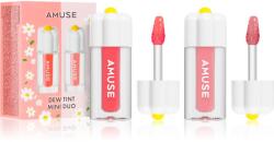 AMUSE Dew Tint Mini Duo set de luciu de buze hidratant culoare Warm Tone 2x1.5 g