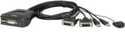 ATEN 2 portos USB-s KVM switch, (billentyűzet, video, egér) elosztó, DVI kimenettel CS22D (CS22D-AT) (CS22D-AT)