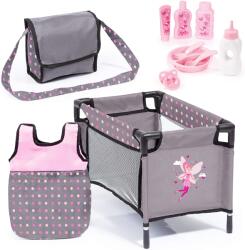Bayer Design Set pentru păpuși 11 în 1 Bayer - Travel Set, cu pătuț, sac de dormit și accesorii (61766AB) Casuta papusi