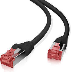 helos Cablu twisted pair CAT 6 helos Patchkabel Cat 6 S/FTP RJ45 negru 7, 5m conductor 27/7 LSZH GHMT (118035)